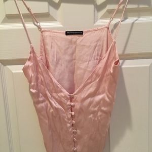 Brandy Melville Pink Griffin silk v neck top